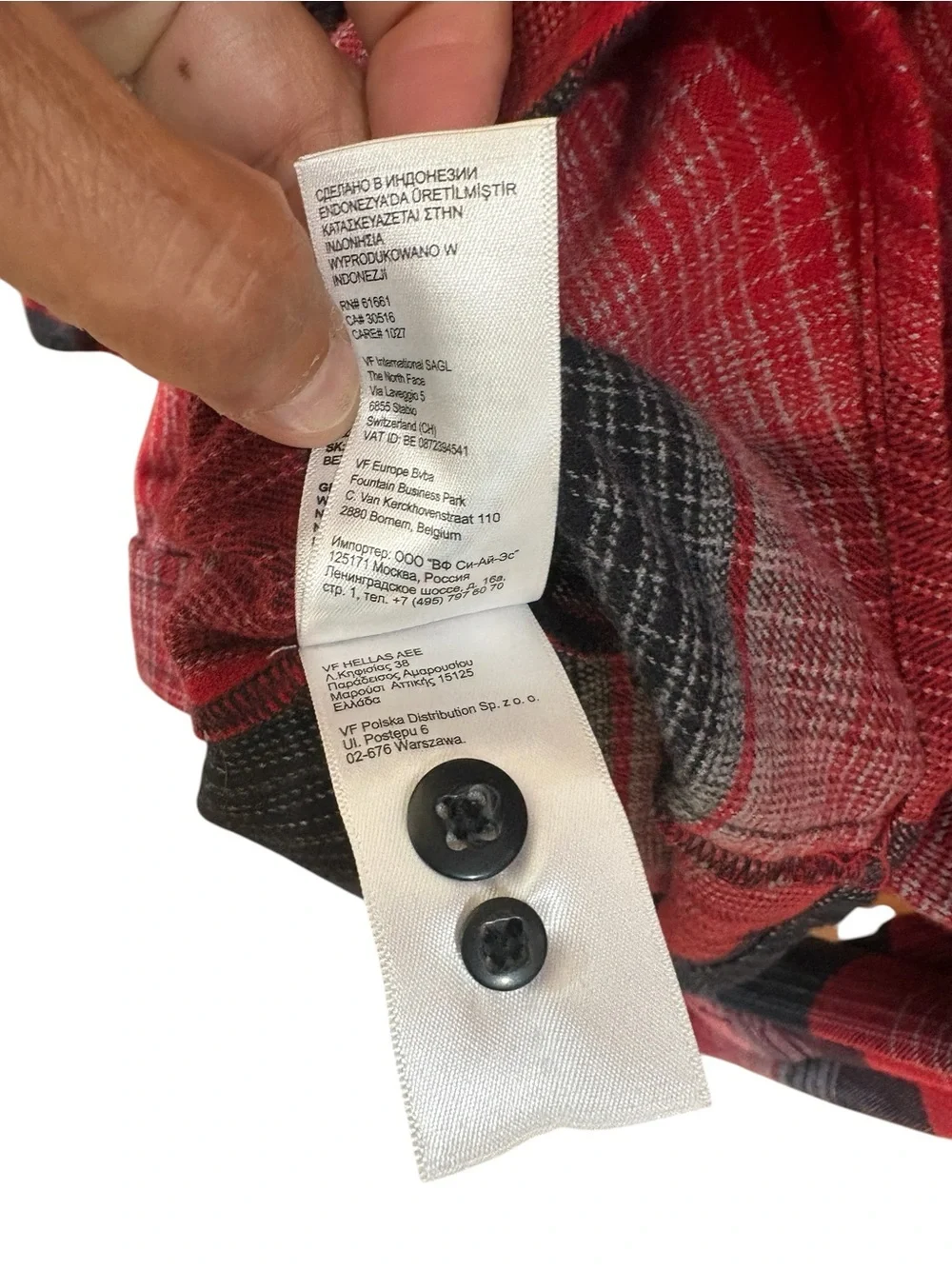 The North Face Flannel Heavyweight Red Black Plaid 100% Cotton Shirt Size XL